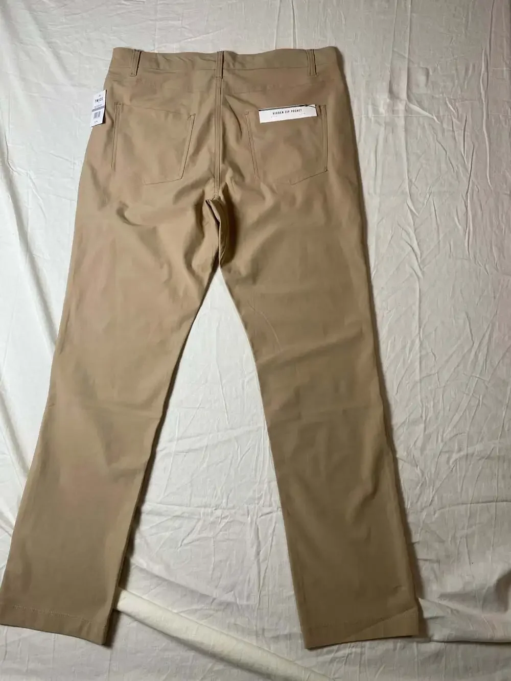 TWICE Men's 5-Pocket Pant in Khaki, Size 34x32, 4-Way Stretch (1313)